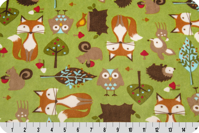 Shannon Studio Minky Cuddle Forest Tails-Kiwi - Click Image to Close